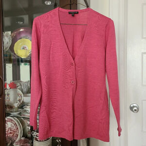 Eileen Fisher Women's 100% Merino Wool Long Sleeve V Neck Cardigan Small Petite